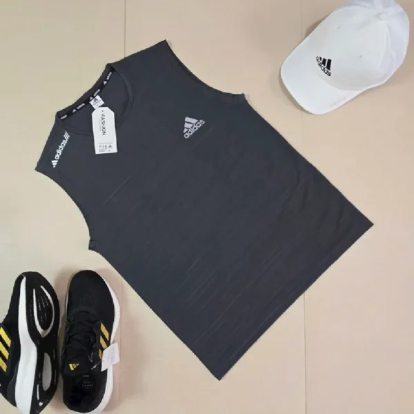 Men's Sleeveless Tank Top with 3-Stripes Design - Image 3