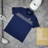 Men's Short Sleeve Checkered Golf Shirt - Navy Blue