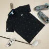 Adidas Golf Polo Shirt – Monogram Design with Embroidered Logo - Black