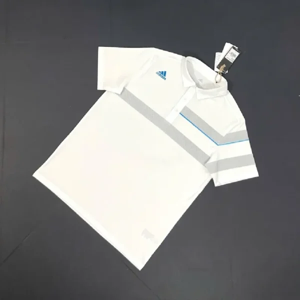 Men's Premium Golf Polo Shirt – 2025 Horizontal Chest Stripe Design - Image 2