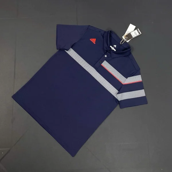 Men's Premium Golf Polo Shirt – 2025 Horizontal Chest Stripe Design - Image 3